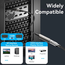 Load image into Gallery viewer, Vention Cotton Braided DP Male to HDMI™ Female 8K Converter 0.25M Black Zinc Alloy Type
